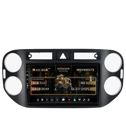 Navigatie Volkswagen Tiguan (2008-2010) / VW Golf 5 Plus (2004-2012), Android, A-Octacore / 4GB RAM + 64GB ROM, 9 Inch - AD-BGA9004+AD-BGRKIT035-0810