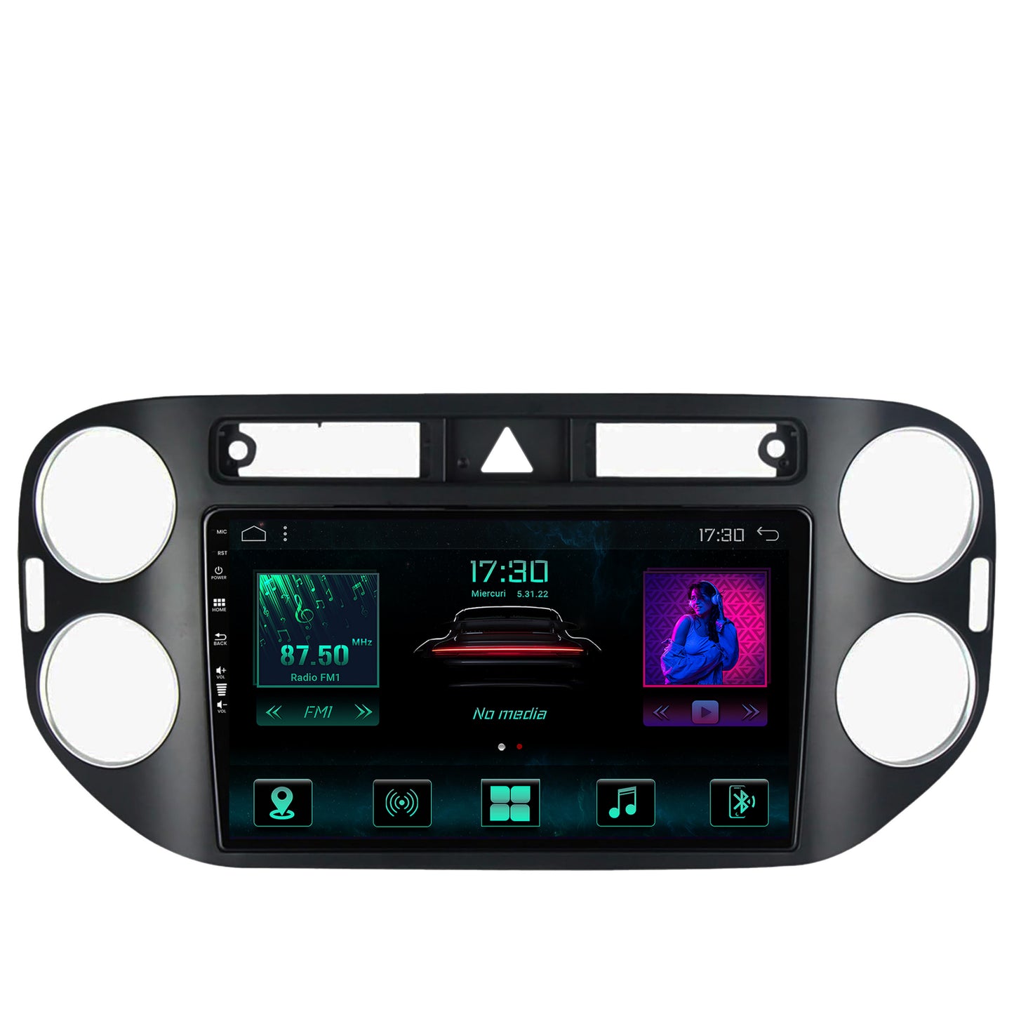 Navigatie Volkswagen Tiguan (2008-2010) / VW Golf 5 Plus (2004-2012), Android, A-Octacore / 4GB RAM + 64GB ROM, 9 Inch - AD-BGA9004+AD-BGRKIT035-0810