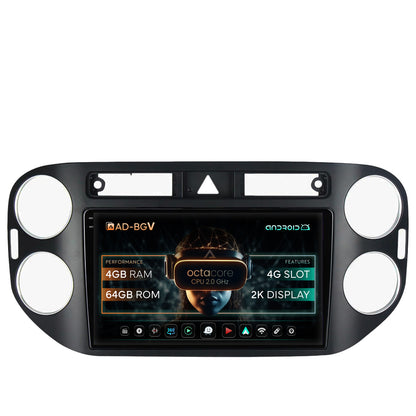 Navigatie Volkswagen Tiguan (2008-2010) / VW Golf 5 Plus (2004-2012), Android, V-Octacore / 4GB RAM + 64GB ROM, 9.5 Inch - AD-BGV9004+AD-BGRKIT035-0810