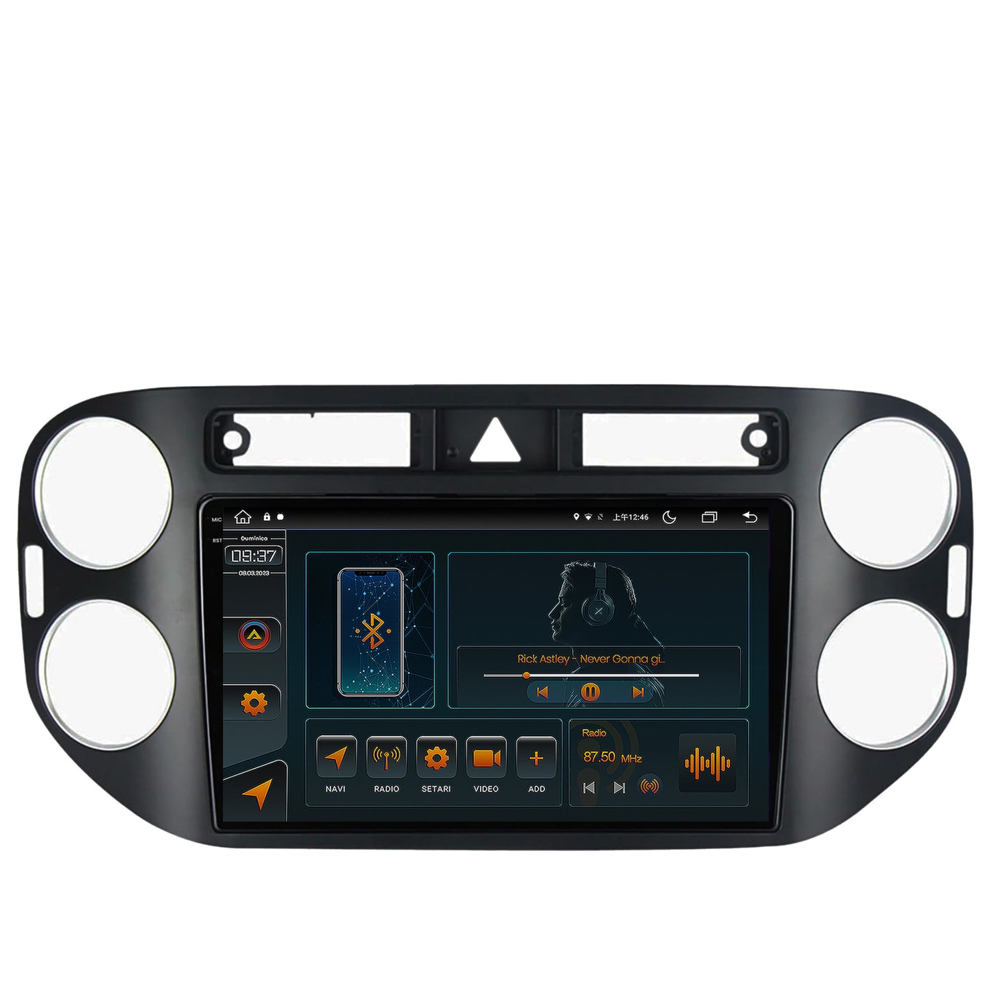 Navigatie Volkswagen Tiguan (2008-2010) / VW Golf 5 Plus (2004-2012), Android, V-Octacore / 4GB RAM + 64GB ROM, 9.5 Inch - AD-BGV9004+AD-BGRKIT035-0810