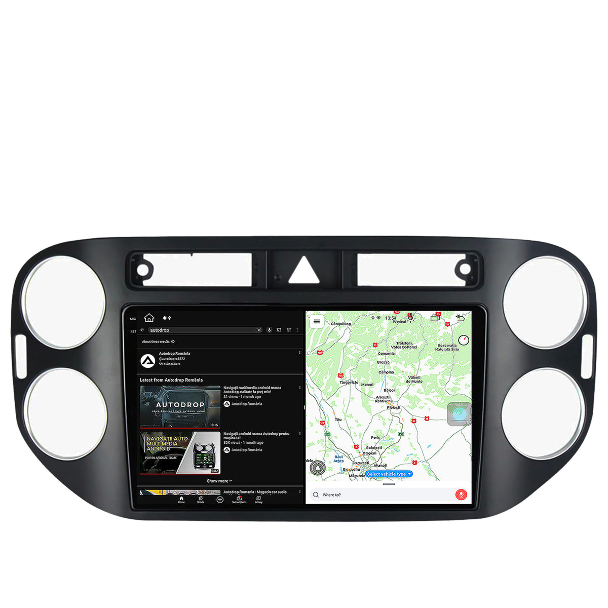 Navigatie Volkswagen Tiguan (2008-2010) / VW Golf 5 Plus (2004-2012), Android, X-Octacore / 8GB RAM + 256GB ROM, 9.5 Inch - AD-BGX9008+AD-BGRKIT035-0810