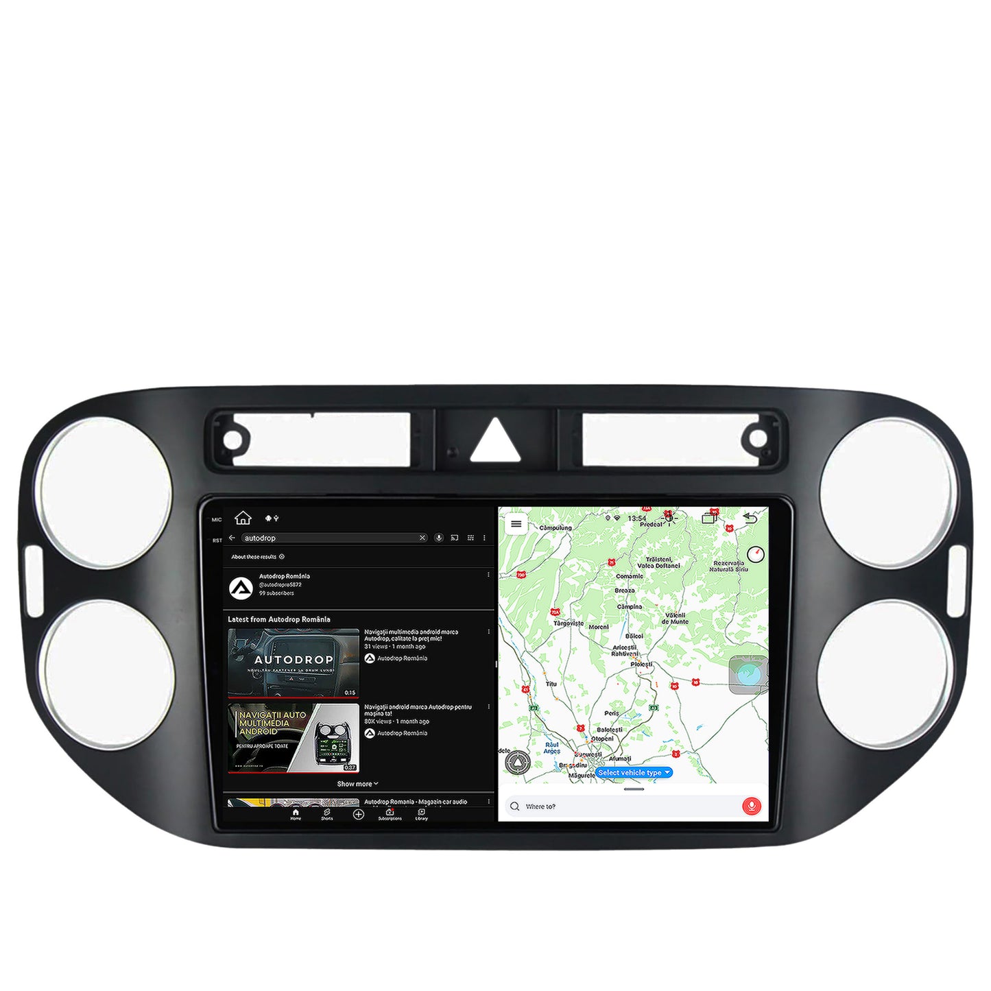 Navigatie Volkswagen Tiguan (2008-2010) / VW Golf 5 Plus (2004-2012), Android, X-Octacore / 8GB RAM + 256GB ROM, 9.5 Inch - AD-BGX9008+AD-BGRKIT035-0810