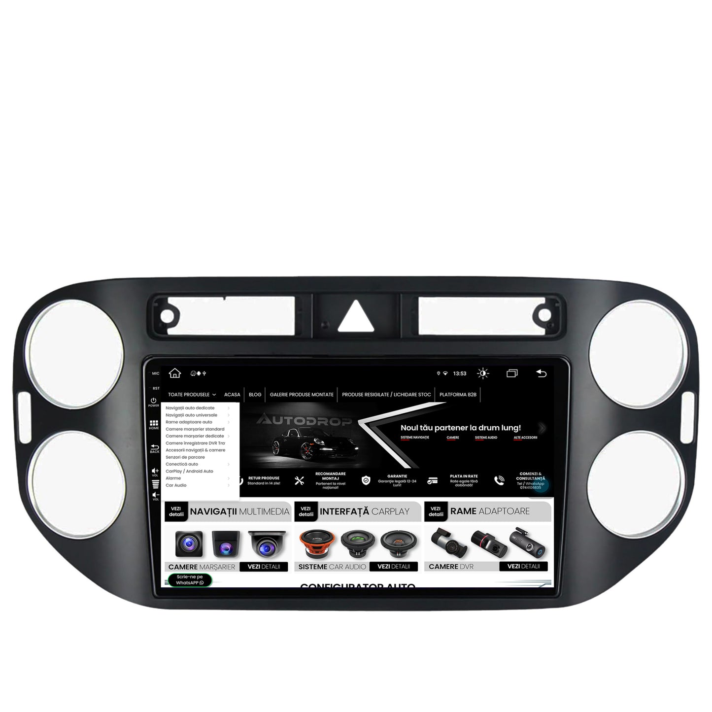 Navigatie Volkswagen Tiguan (2008-2010) / VW Golf 5 Plus (2004-2012), Android, Z-Octacore / 8GB RAM + 256GB ROM, 9 Inch - AD-BGZ9008+AD-BGRKIT035-0810