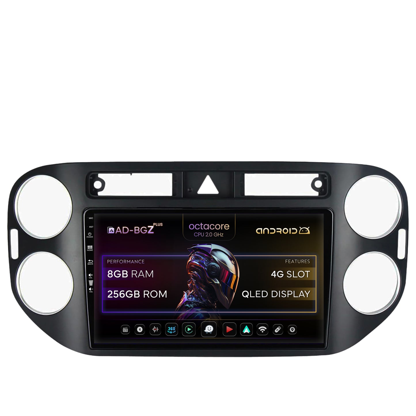 Navigatie Volkswagen Tiguan (2008-2010) / VW Golf 5 Plus (2004-2012), Android, Z-Octacore / 8GB RAM + 256GB ROM, 9 Inch - AD-BGZ9008+AD-BGRKIT035-0810