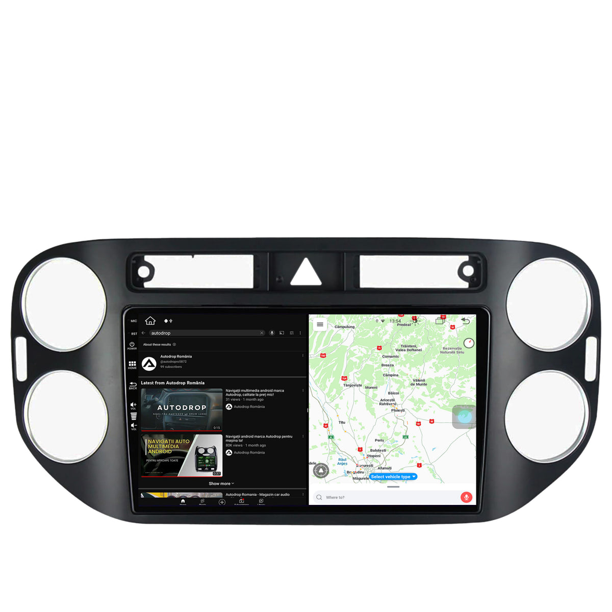 Navigatie Volkswagen Tiguan (2008-2010) / VW Golf 5 Plus (2004-2012), Android, Z-Octacore / 8GB RAM + 256GB ROM, 9 Inch - AD-BGZ9008+AD-BGRKIT035-0810