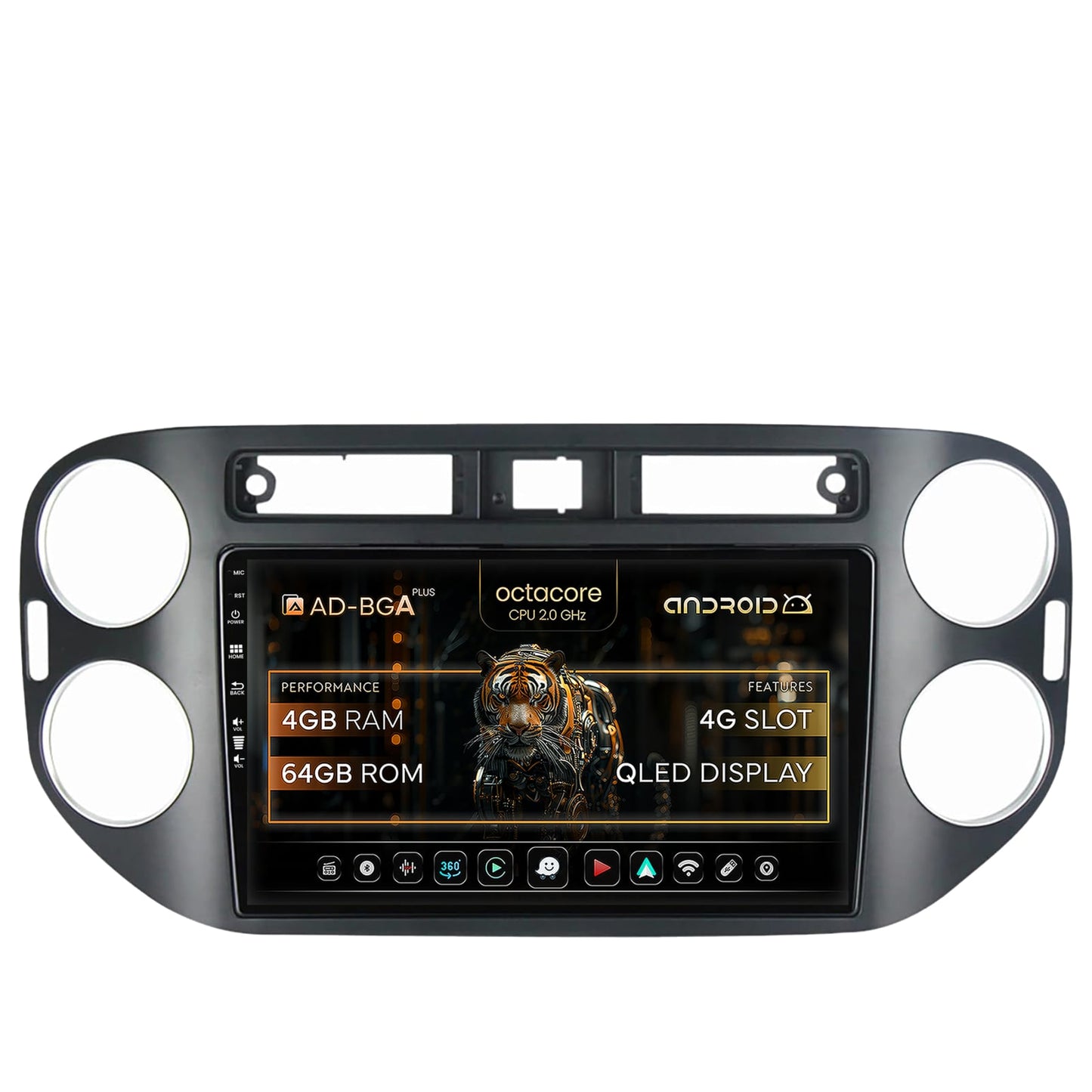 Navigatie Volkswagen Tiguan (2010-2016), Android, A-Octacore / 4GB RAM + 64GB ROM, 9 Inch - AD-BGA9004+AD-BGRKIT035-1016