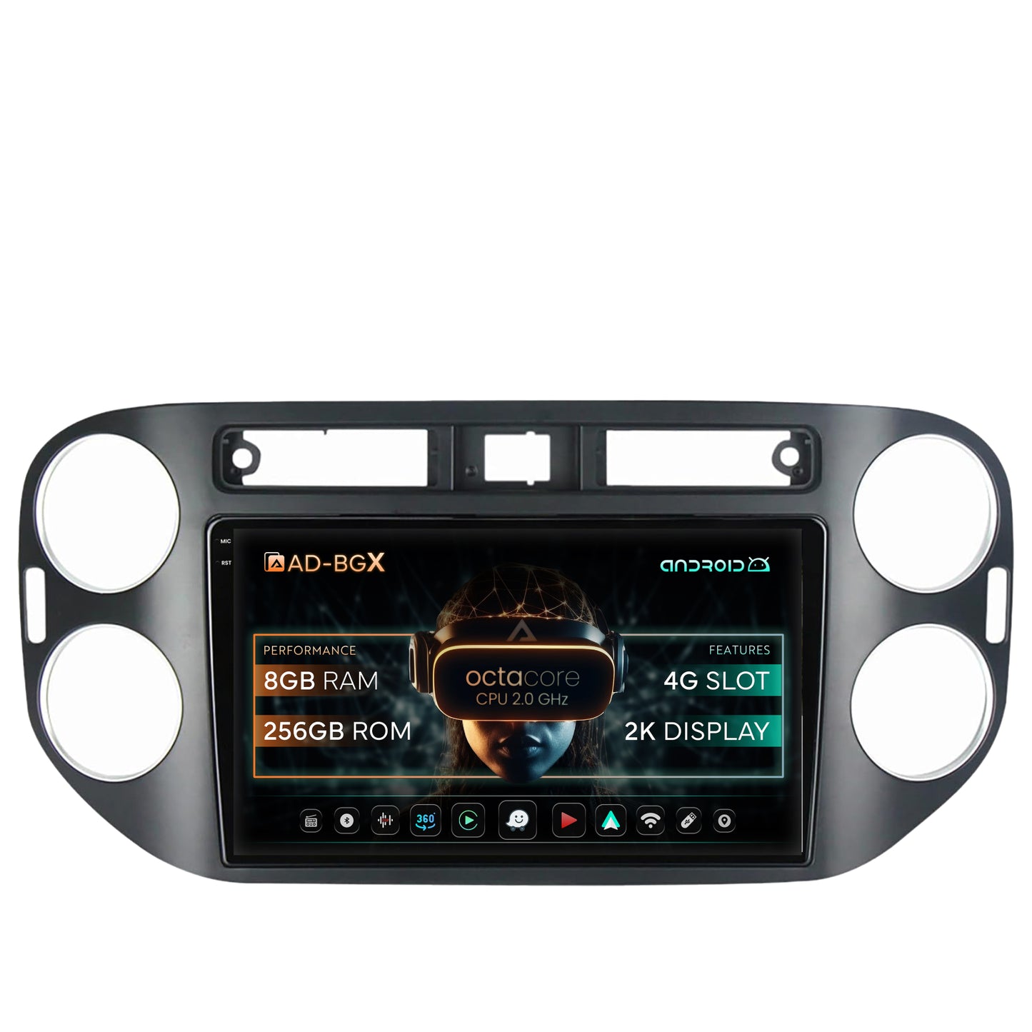 Navigatie Volkswagen Tiguan (2010-2016), Android, X-Octacore / 8GB RAM + 256GB ROM, 9.5 Inch - AD-BGX9008+AD-BGRKIT035-1016