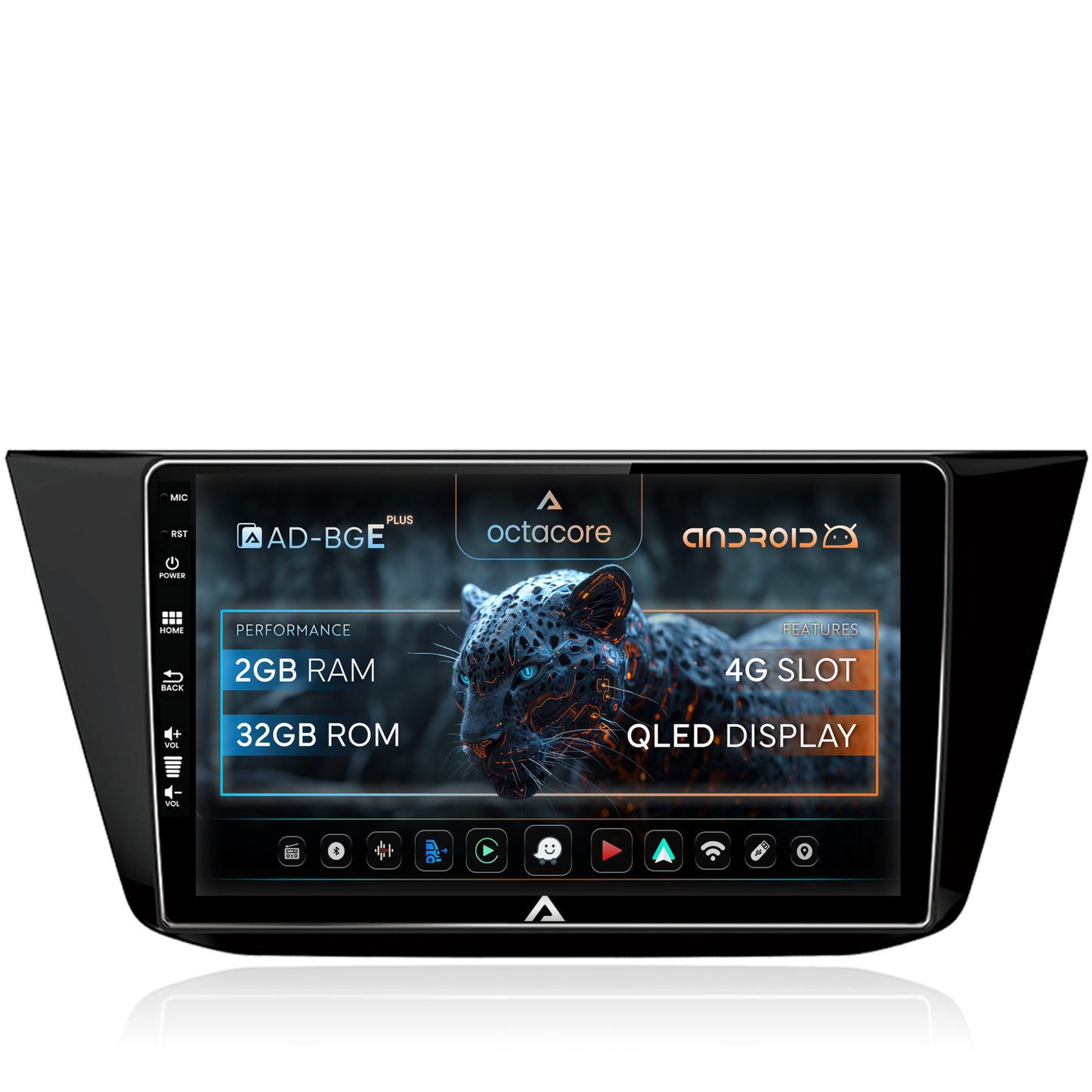 Navigatie Volkswagen Tiguan (2016+), Android, E-Octacore / 2GB RAM + 32GB ROM, 10.1 Inch - AD-BGE10002+AD-BGRKIT036