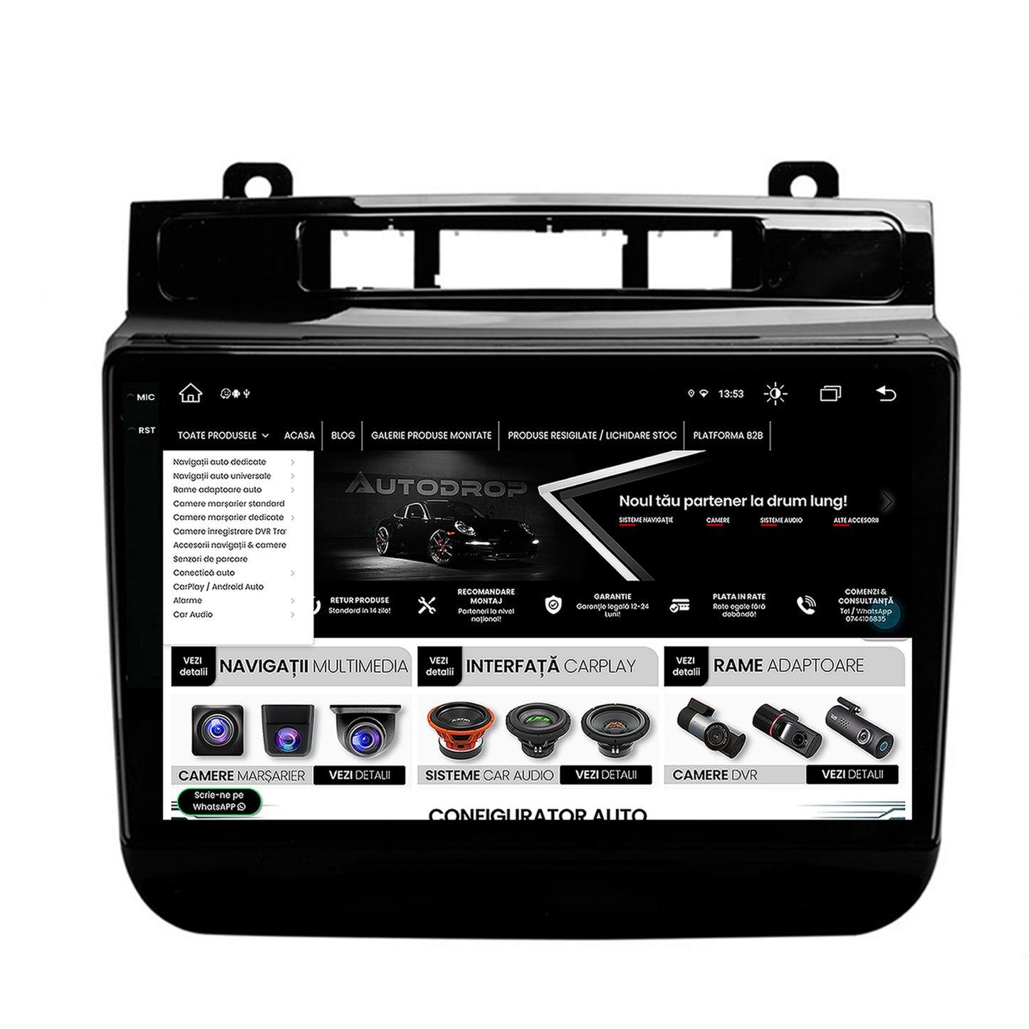 Navigatie Volkswagen Touareg (2010-2018), Android, V-Octacore / 4GB RAM + 64GB ROM, 9.5 Inch - AD-BGV9004+AD-BGRKIT051