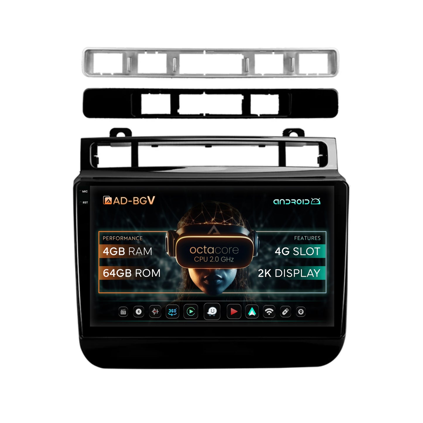 Navigatie Volkswagen Touareg (2010-2018), Android, V-Octacore / 4GB RAM + 64GB ROM, 9.5 Inch - AD-BGV9004+AD-BGRKIT051