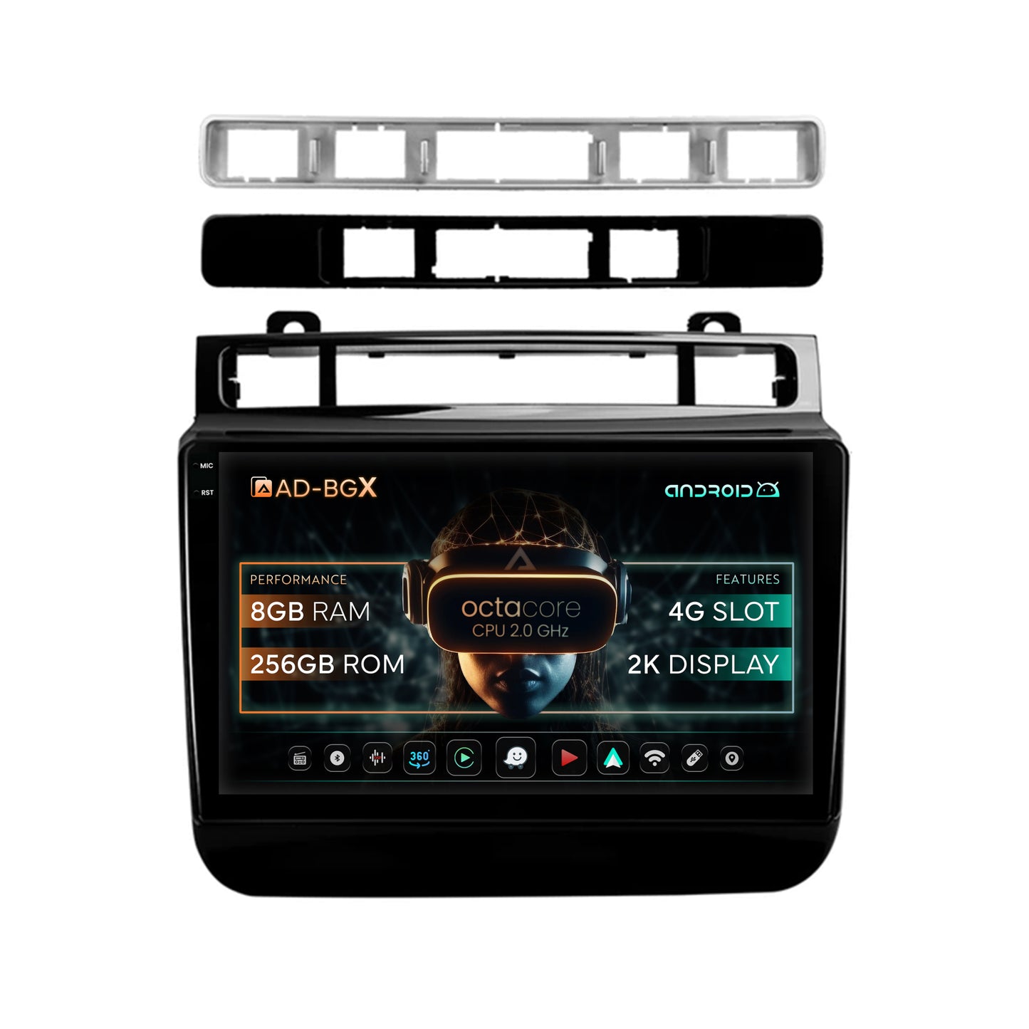 Navigatie Volkswagen Touareg (2010-2018), Android, X-Octacore / 8GB RAM + 256GB ROM, 9.5 Inch - AD-BGX9008+AD-BGRKIT051