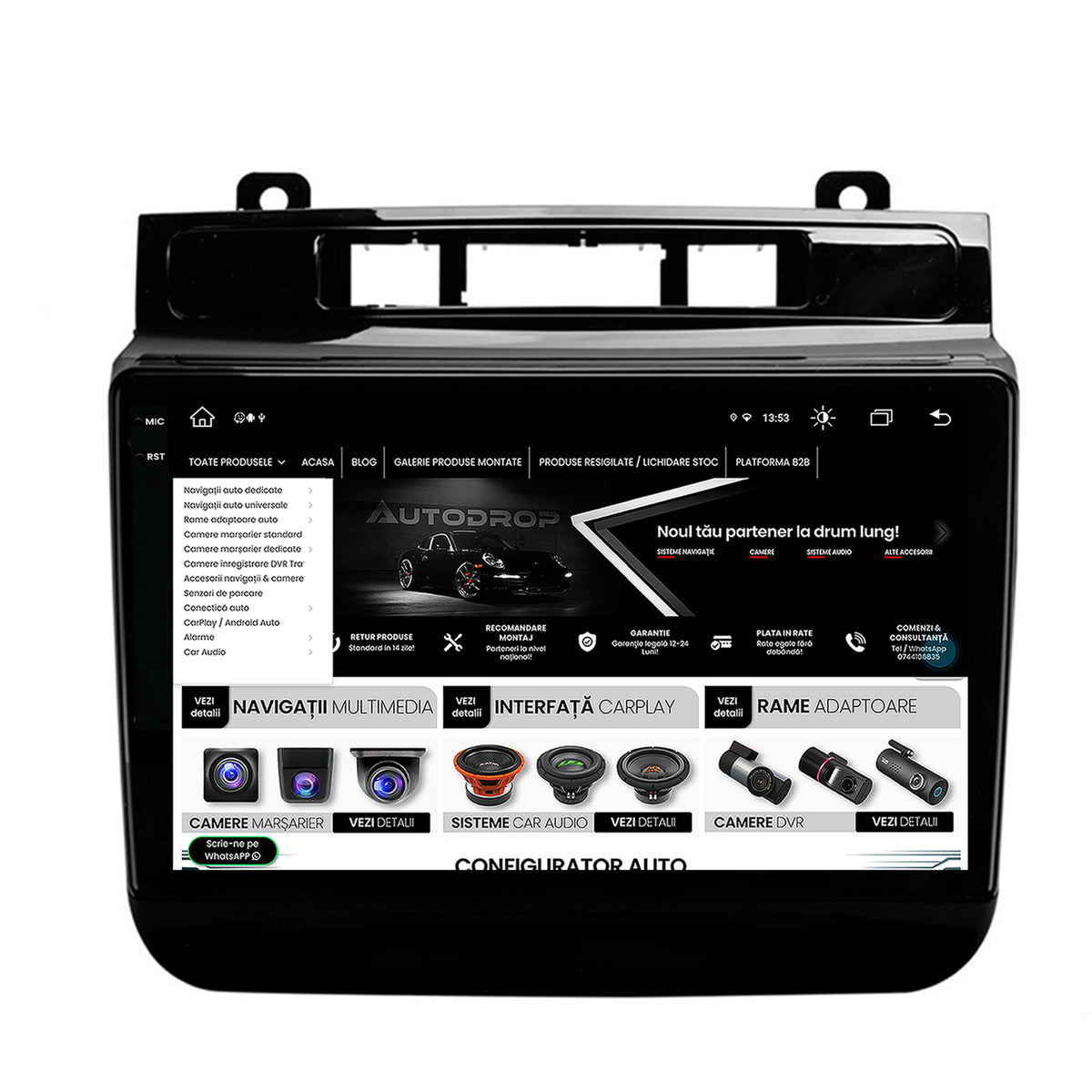 Navigatie Volkswagen Touareg (2010-2018), Android, X-Octacore / 8GB RAM + 256GB ROM, 9.5 Inch - AD-BGX9008+AD-BGRKIT051
