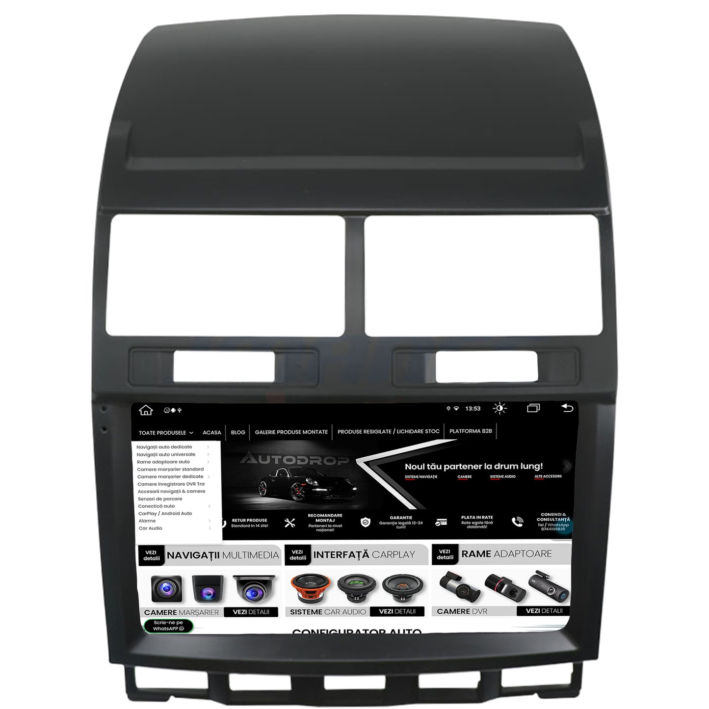 Navigatie Volkswagen Touareg, Android, Z-Octacore / 8GB RAM + 256GB ROM, 9 Inch - AD-BGZ9008+AD-BGRKIT050