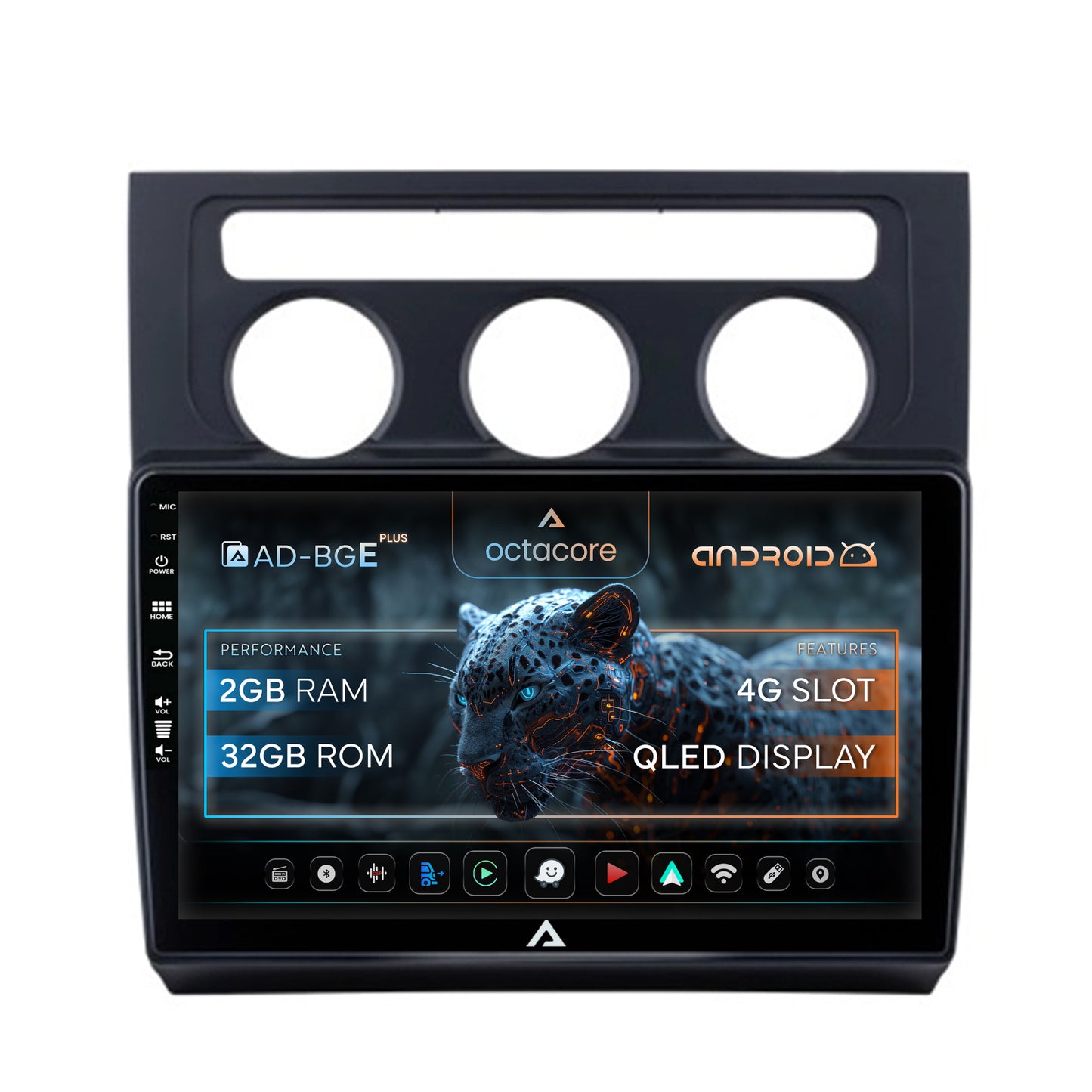 Navigatie Volkswagen Touran (2003-2010), Android, E-Octacore / 2GB RAM + 32GB ROM, 10.1 Inch - AD-BGE10002+AD-BGRKIT053