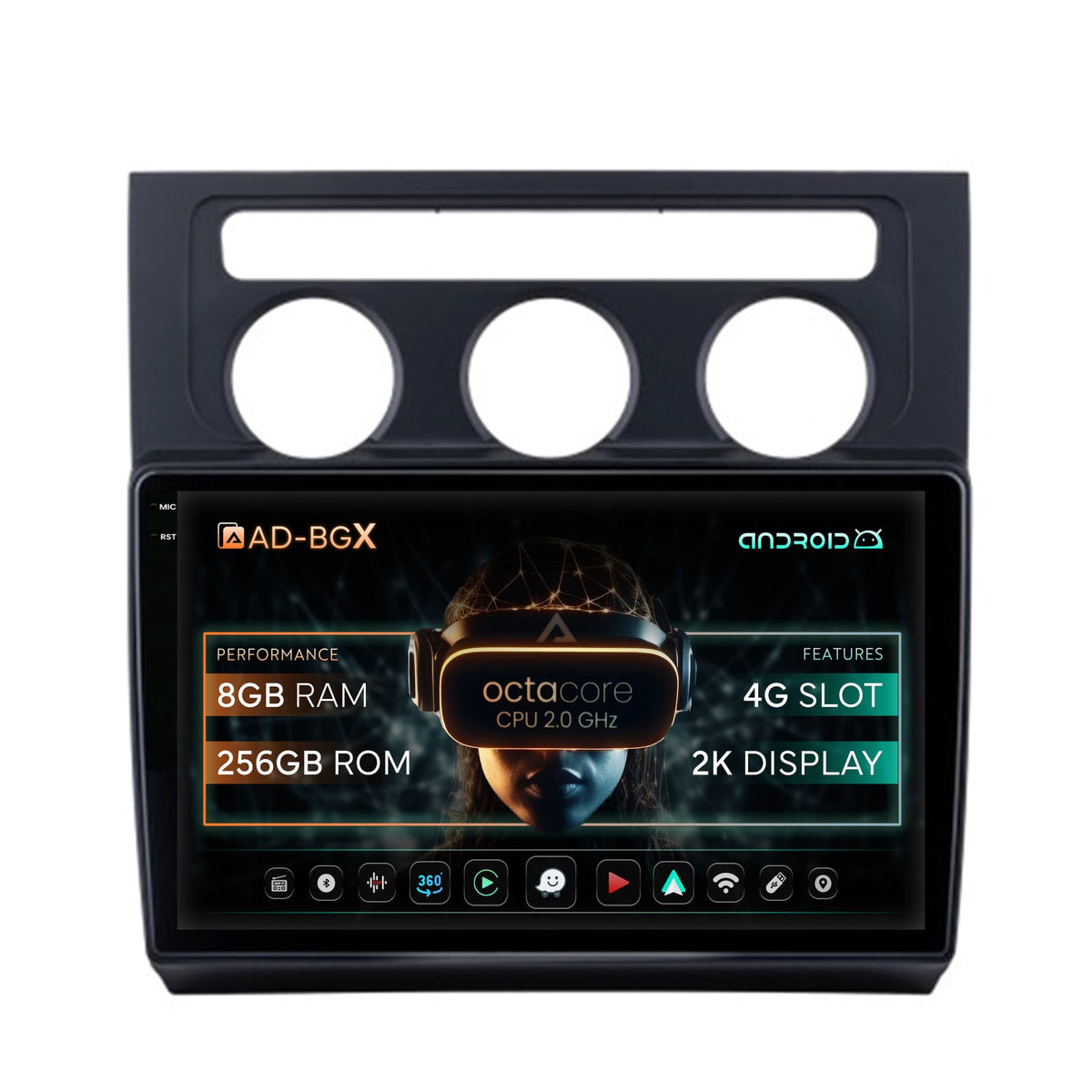 Navigatie Volkswagen Touran (2003-2010), Android, X-Octacore / 8GB RAM + 256GB ROM, 10.36 Inch - AD-BGX10008+AD-BGRKIT053