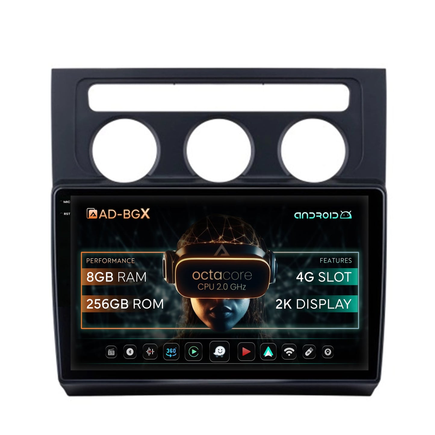 Navigatie Volkswagen Touran (2003-2010), Android, X-Octacore / 8GB RAM + 256GB ROM, 10.36 Inch - AD-BGX10008+AD-BGRKIT053
