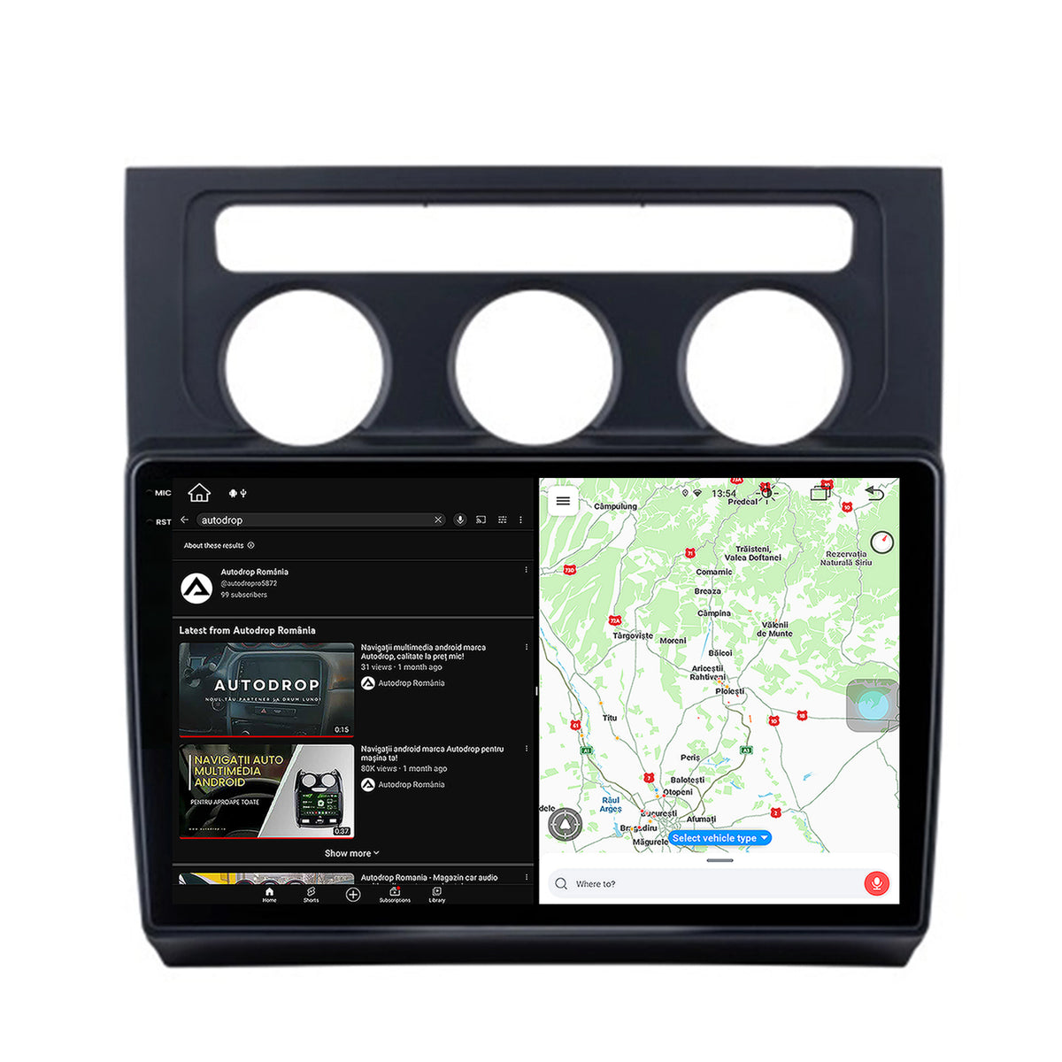 Navigatie Volkswagen Touran (2003-2010), Android, X-Octacore / 8GB RAM + 256GB ROM, 10.36 Inch - AD-BGX10008+AD-BGRKIT053