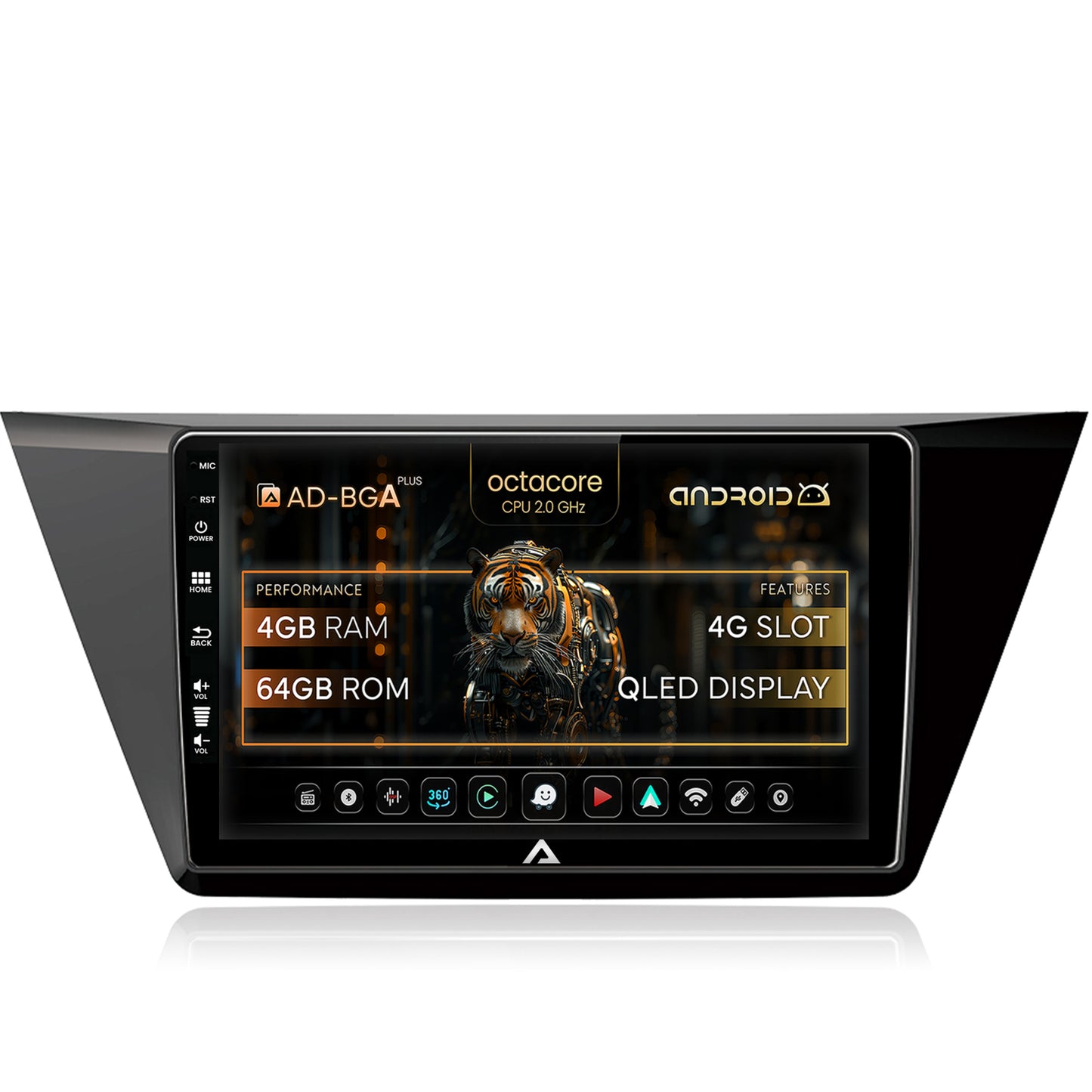 Navigatie Volkswagen Touran (2016+), Android, A-Octacore / 4GB RAM + 64GB ROM, 10.1 Inch - AD-BGA10004+AD-BGRKIT032