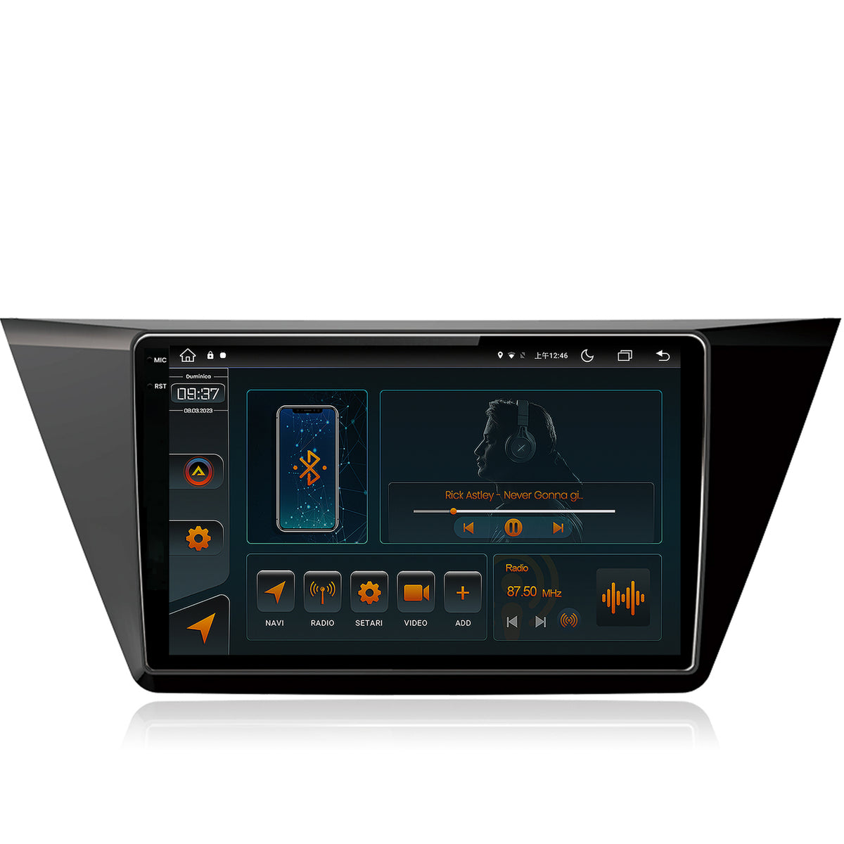 Navigatie Volkswagen Touran (2016+), Android, V-Octacore / 4GB RAM + 64GB ROM, 10.36 Inch - AD-BGV10004+AD-BGRKIT032