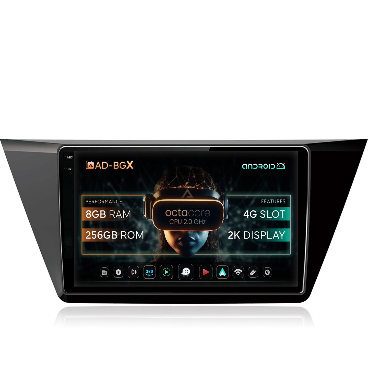 Navigatie Volkswagen Touran (2016+), Android, Z-Octacore / 8GB RAM + 256GB ROM, 10.36 Inch - AD-BGE9008+AD-BGRKIT032