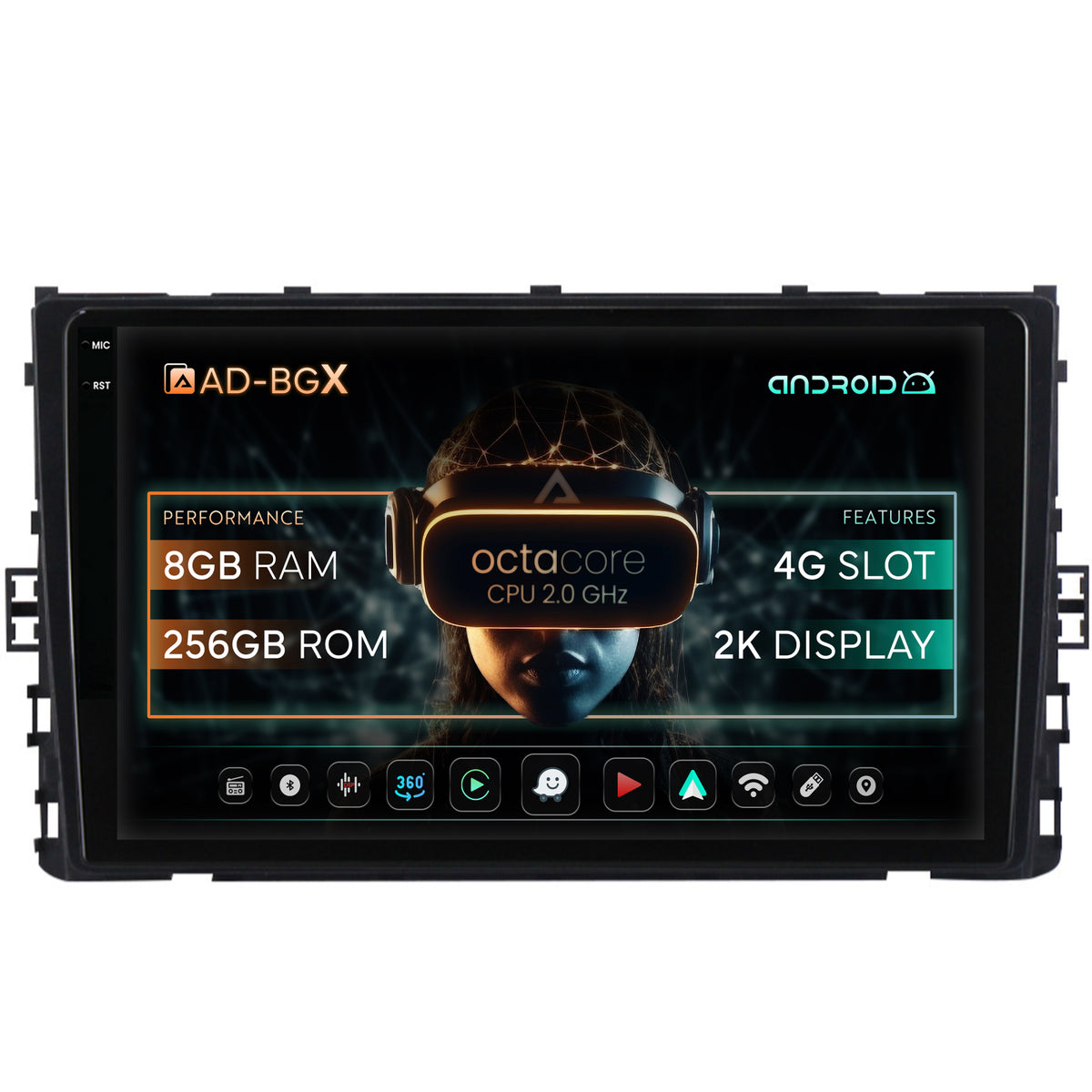 Navigatie Volkswagen Transporter / Caravelle (2020+), Android, X-Octacore / 8GB RAM + 256GB ROM, 9.5 Inch - AD-BGX9008+AD-BGRKIT041V6