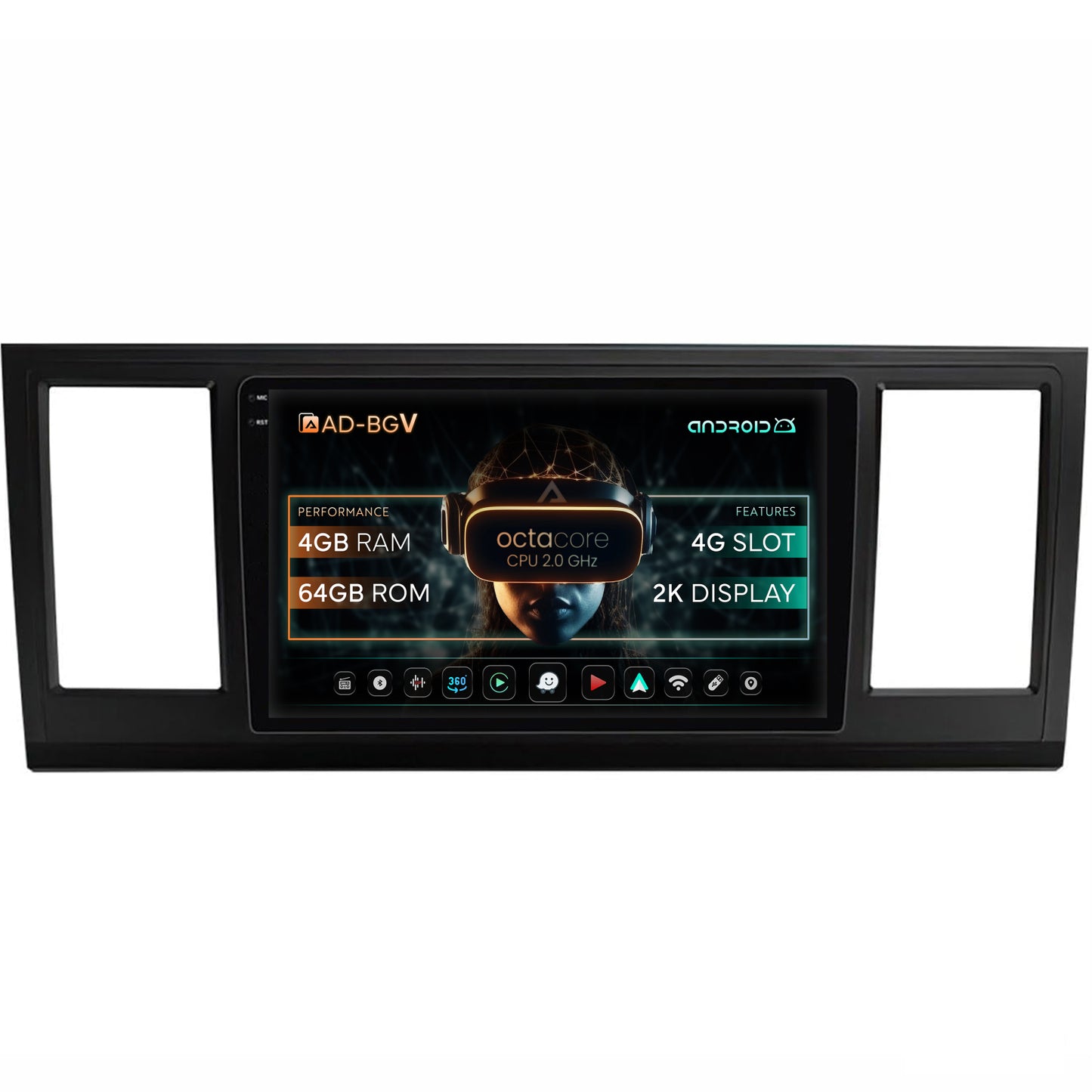 Navigatie Volkswagen Transporter / Caravelle / Multivan T6 (2015+), Android, V-Octacore / 4GB RAM + 64GB ROM, 9.5 Inch - AD-BGV9004+AD-BGRKIT056V2