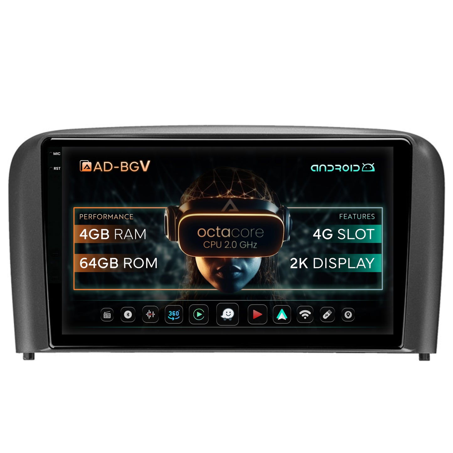 Navigatie Volvo S80 (1998-2004), Android, V-Octacore / 4GB RAM + 64GB ROM, 9.5 Inch - AD-BGV9004+AD-BGRKIT404