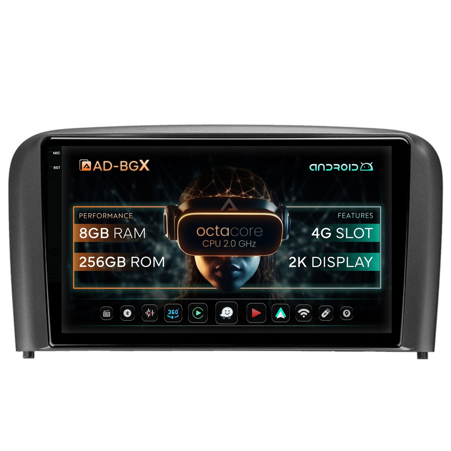 Navigatie Volvo S80 (1998-2004), Android, X-Octacore / 8GB RAM + 256GB ROM, 9.5 Inch - AD-BGX9008+AD-BGRKIT404