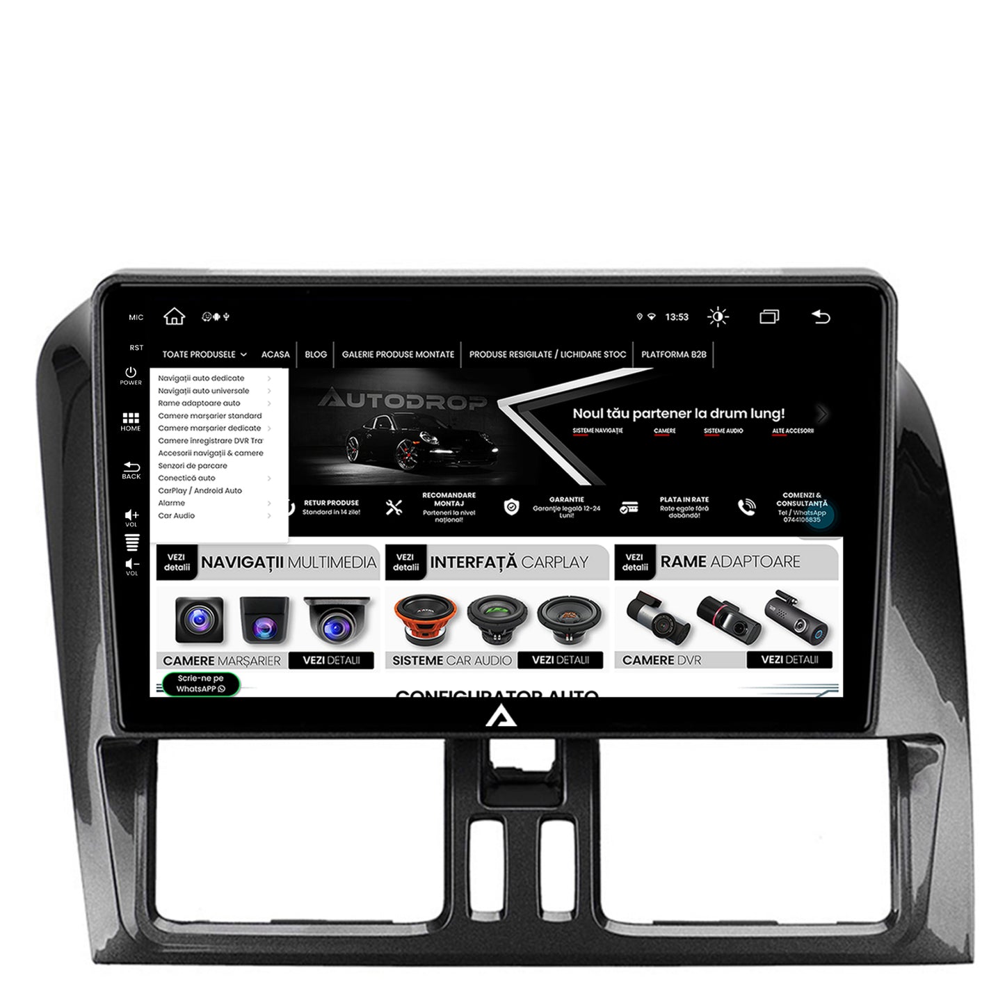 Navigatie Volvo XC60 (2008-2013), Android, Z-Octacore / 8GB RAM + 256GB ROM, 9 Inch - AD-BGZ9008+AD-BGRKIT400-0813
