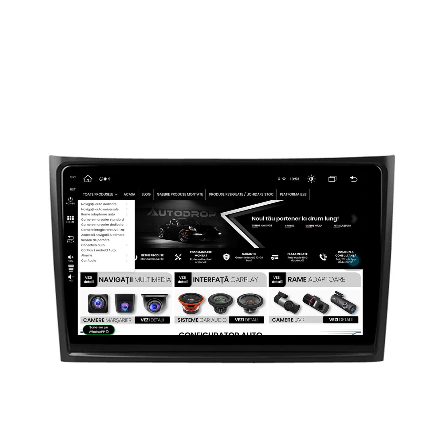 Navigatie Volvo XC90 (2002-2014), Android, Z-Octacore / 8GB RAM + 256GB ROM, 10.1 Inch - AD-BGZ10008+AD-BGRKIT393