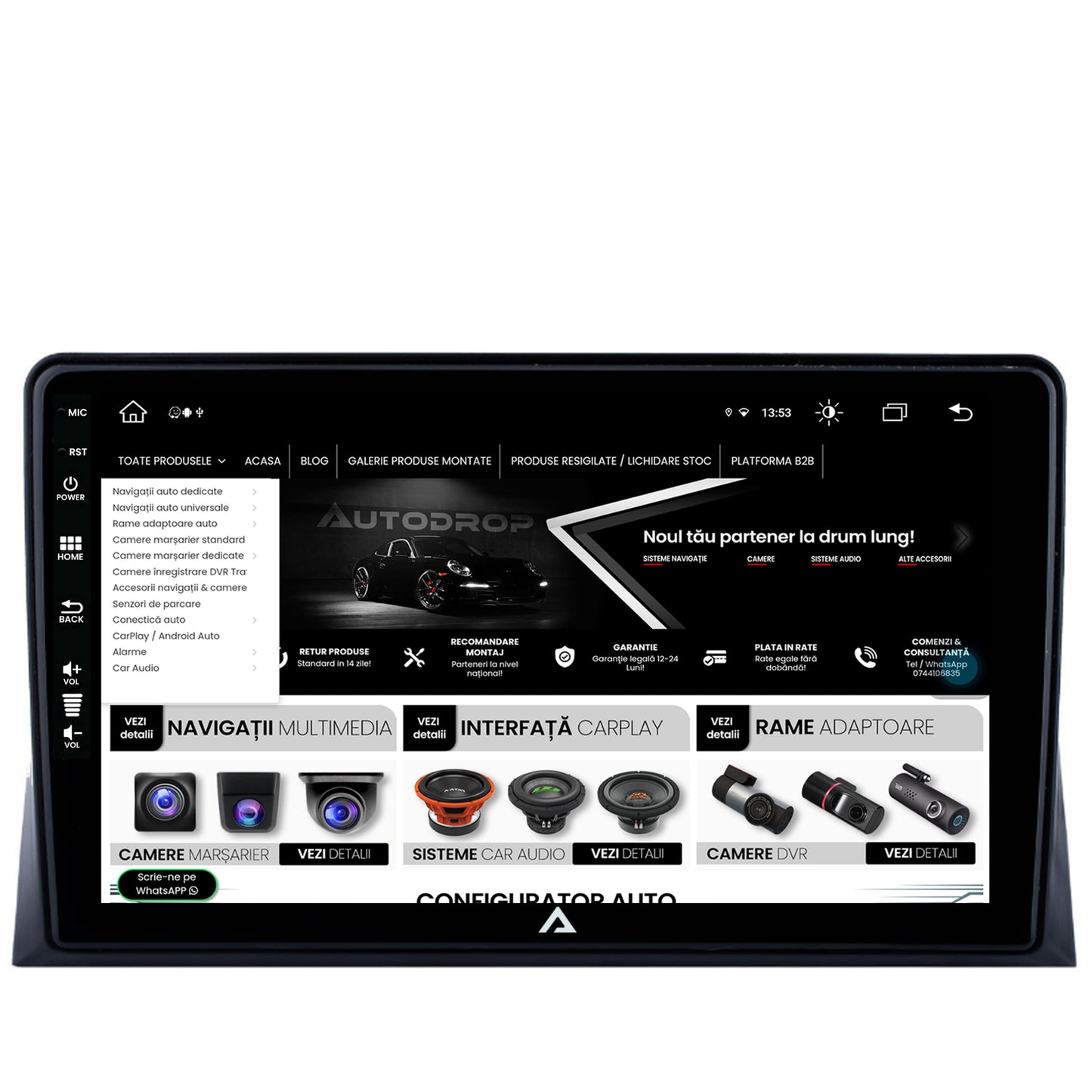 Navigatie VW Multivan T5 (2003-2015), Android, Z-Octacore / 8GB RAM + 256GB ROM, 9 Inch - AD-BGZ9008+AD-BGRKIT025T5