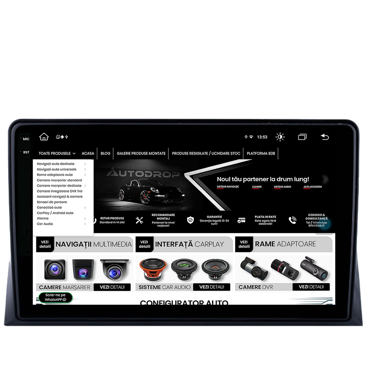 Navigatie VW Multivan T5 (2003-2015), Android, V-Octacore / 4GB RAM + 64GB ROM, 9.5 Inch - AD-BGV9004+AD-BGRKIT025T5