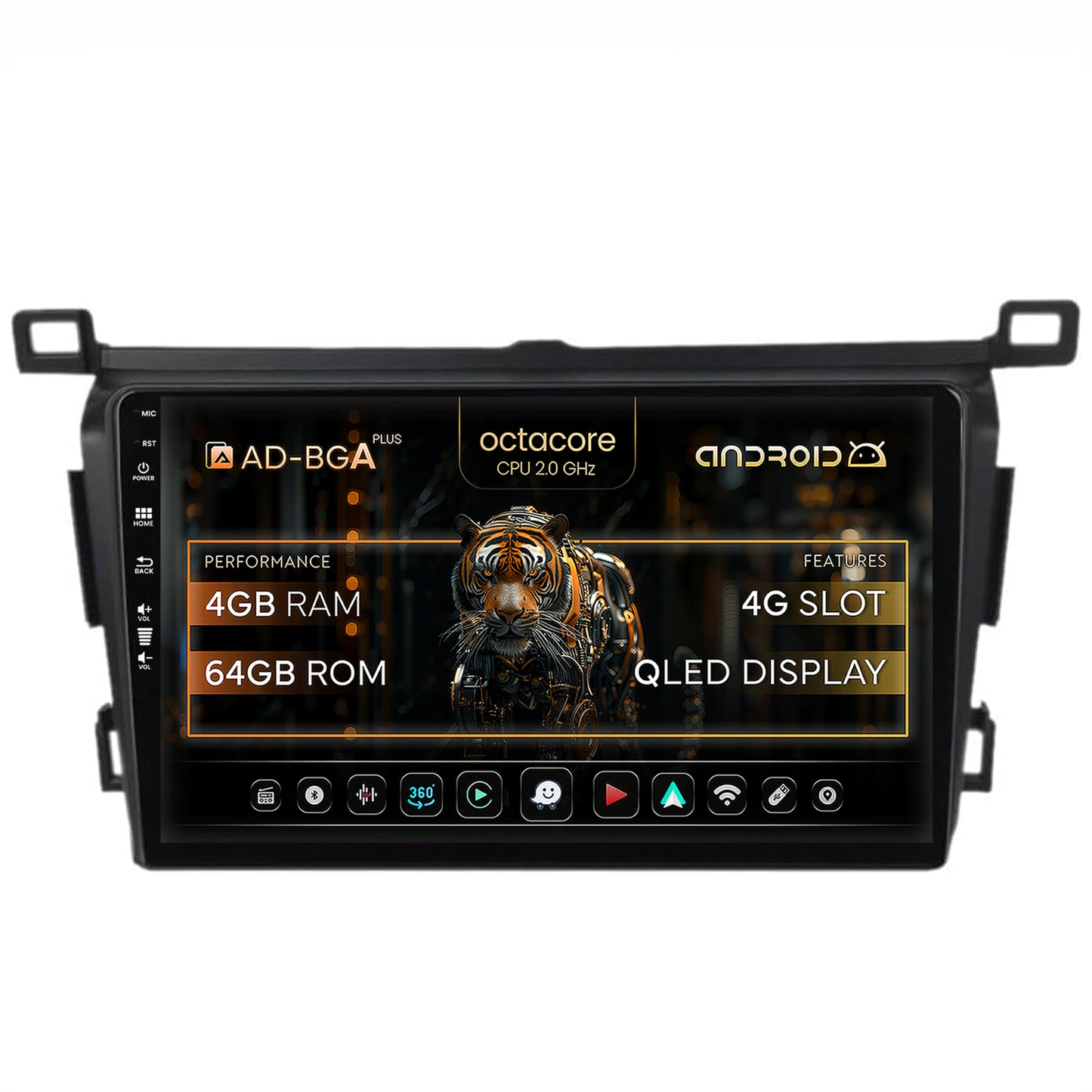 Navitatie Toyota RAV4 (2013-2018), Android, A-Octacore / 4GB RAM + 64GB ROM, 9 Inch - AD-BGA9004+AD-BGRKIT092