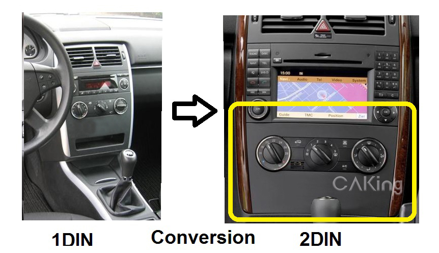 Rama conversie 1DIN la 2DIN pentru Mercedes Benz A-Class / B-Class (2004-2012) - AD-BGRBE023
